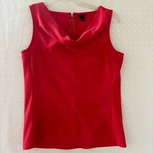 Ann Taylor Scarlet Sleeveless Top with cowl neck & back zipper Size M INV25/186
